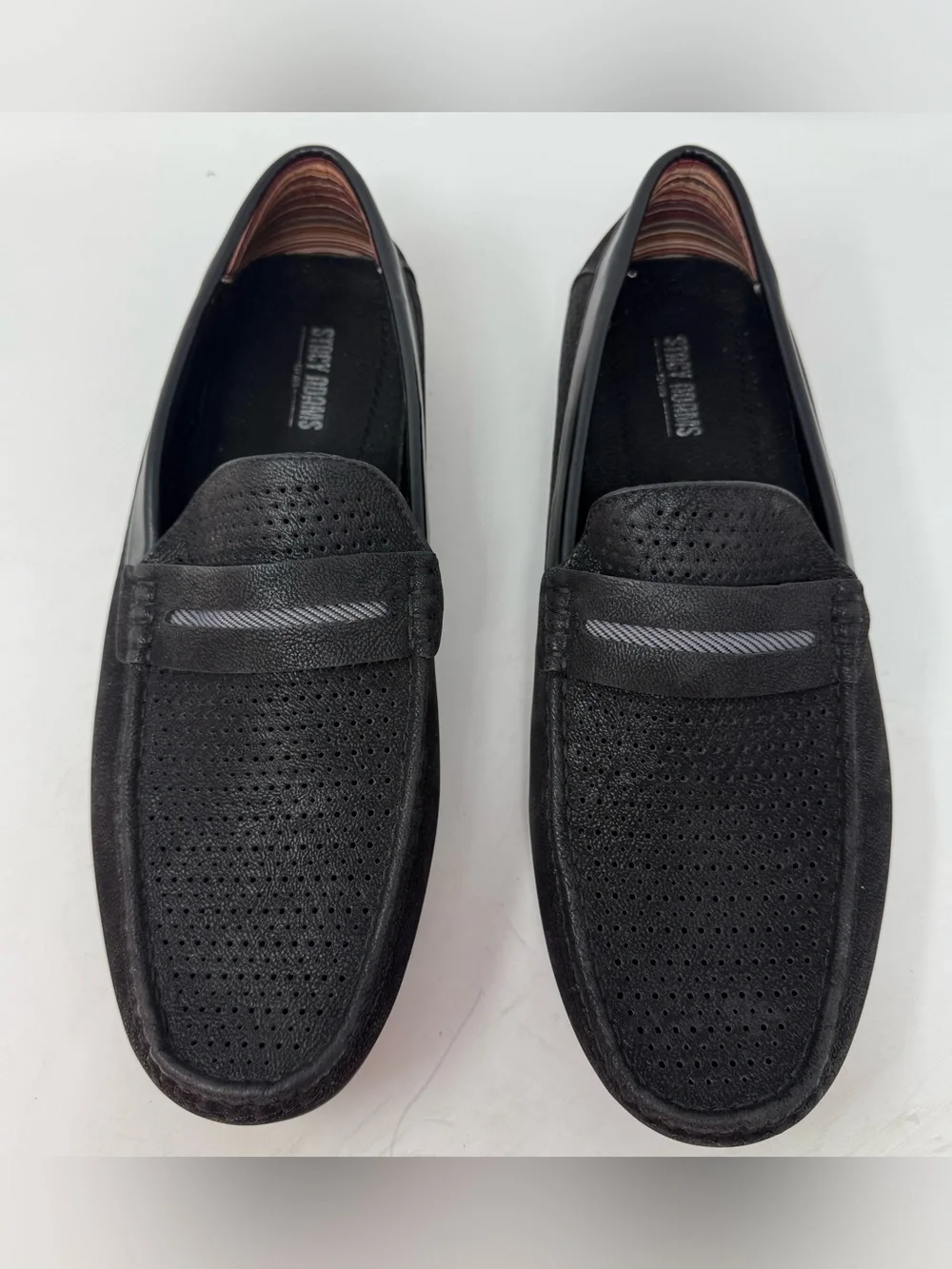 Stacy Adams Corby Loafers Men’s Size 13 Black Moc Toe Saddle Slip On Shoes